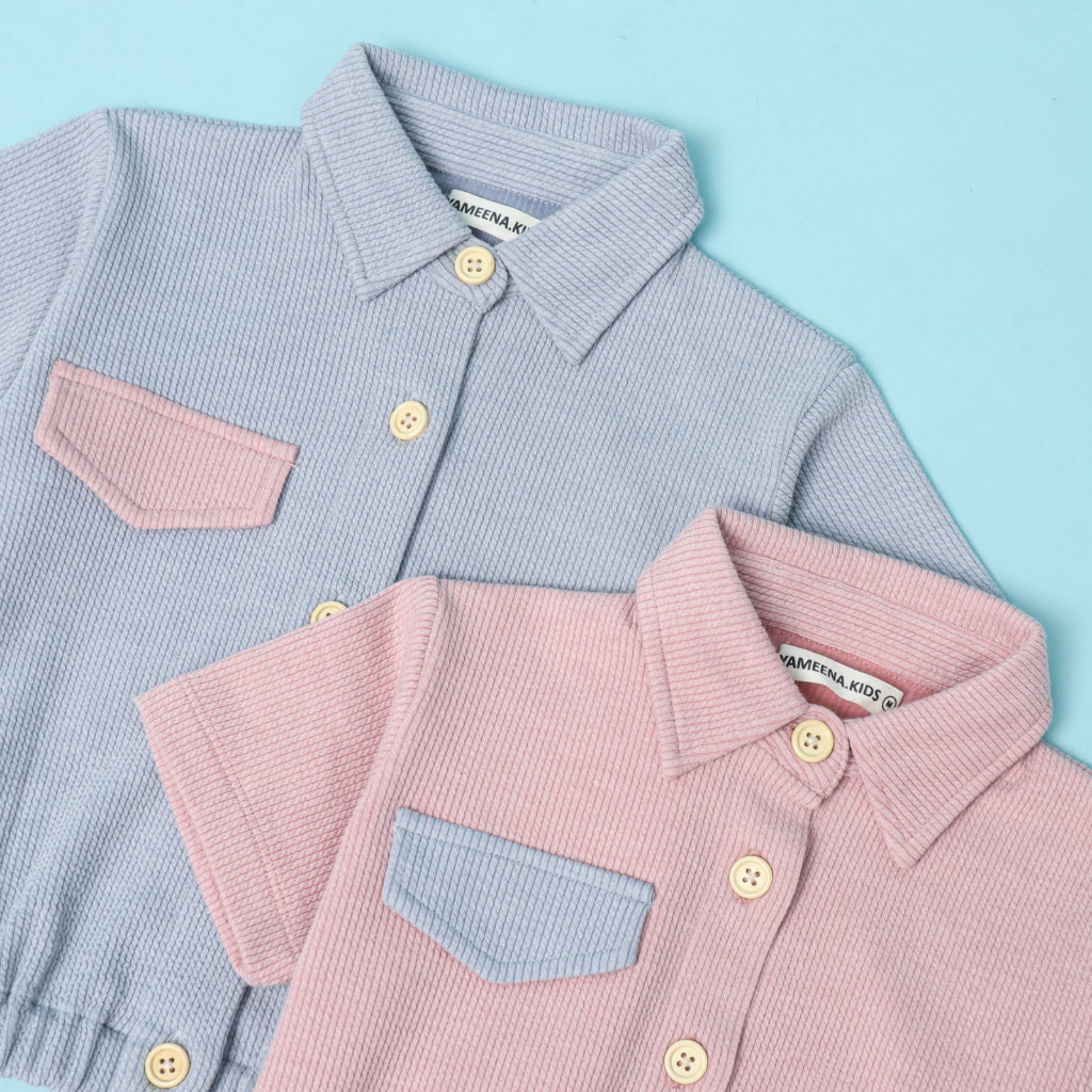 Yameena.kids Ameera Collar Tee Atasan Anak  Kaos Lengan Pendek Anak