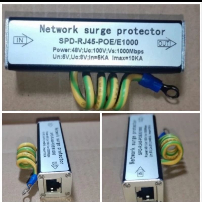 Network Surge Protector Anti Petir Poe 1000 Mbps spd-Rj45-poe/e1000
