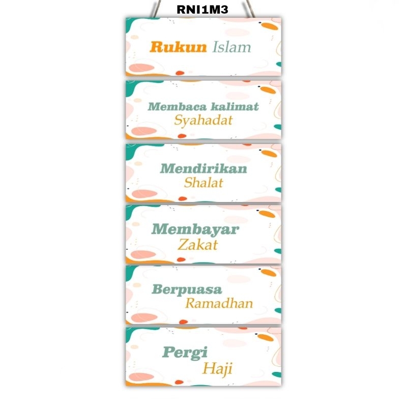 Hiasan dinding Rukun Islam 6 susun-gantungan dinding islami dekorasi rumah home decor