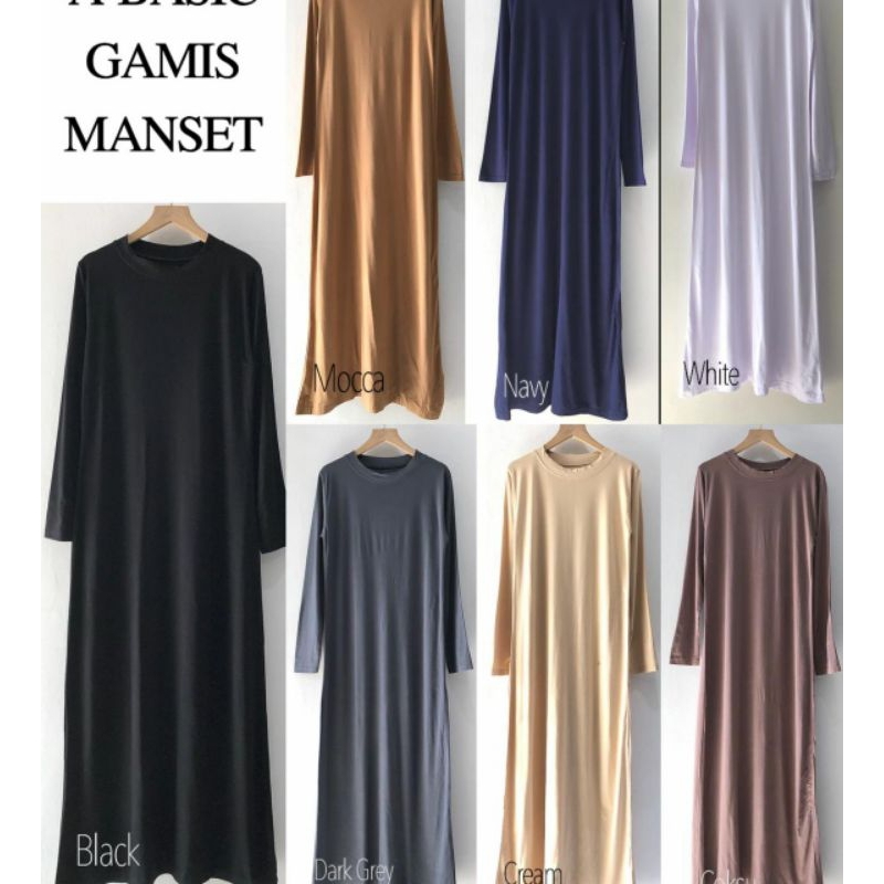 GAMIS MANSET PANJANG/LONG DRESS WANITA TERBARU/DALAMAN GAMIS WANITA DEWASA KEKINIAN JUMBO-SUPET JUMBO SPANDEK RAYON FIT TO 3L L4