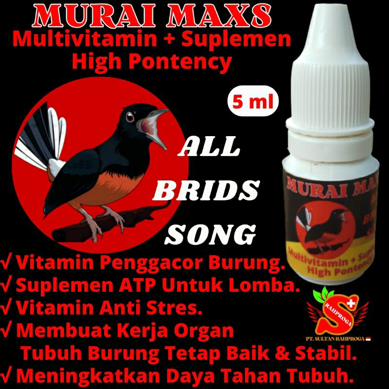 MULTIVITAMIN DAN SUPLEMEN MURAI MAXS, PENGGACOR BURUNG MURAI