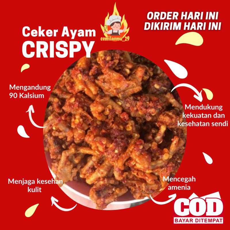 

(PROMO) CEKER Ayam Crispy PEDAS Kriukk Cemilan kekinian yang cocok buat Ngemil stok selalu baru CEKER KRISPI / KRISPY TULANG LUNAK KRIUK