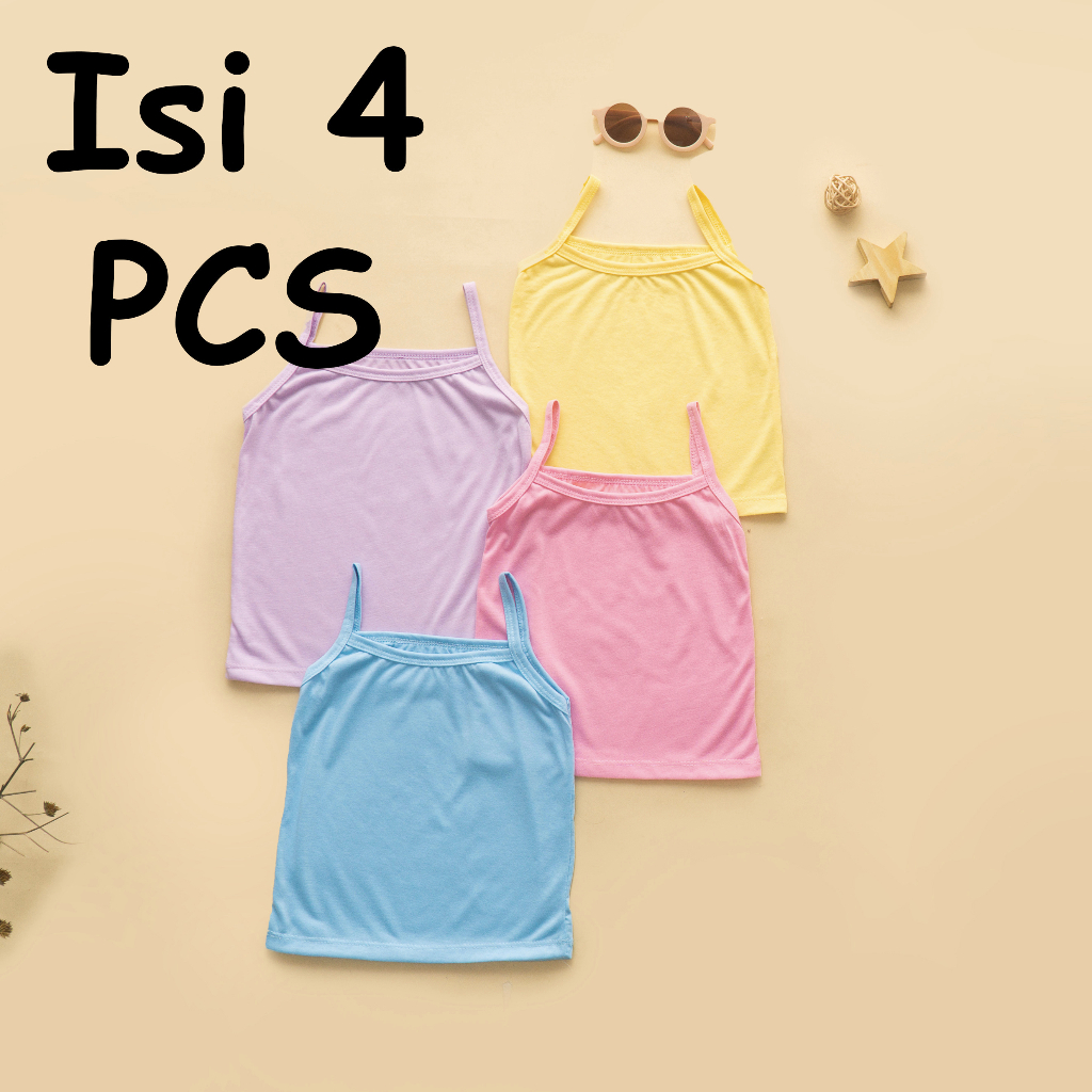 ( ISI 4 PCS) Tanktop Anak Perempuan / Bayi Perempuan/ Baju Dalam Anak/ Singlet Anak / Dalaman Anak / Daleman Anak/ Atasan Anak Perempuan / Baju Anak Perempuan