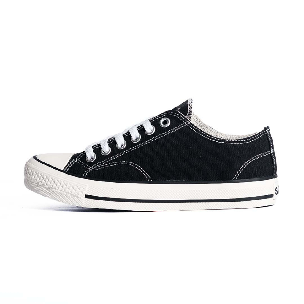 SABA Classic Low Black White - Sepatu Sneakers Casual Pria Wanita