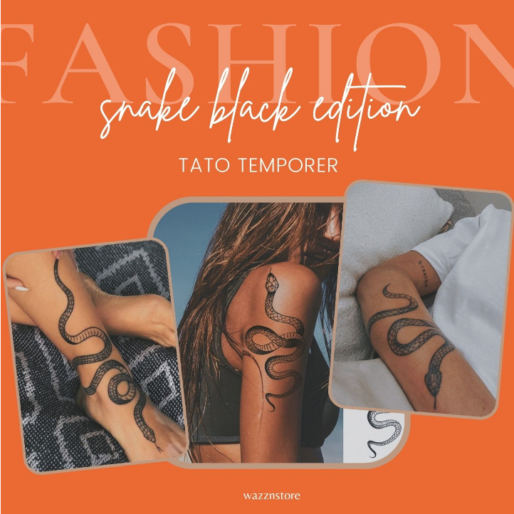 Stiker tatto temporer tahan air Ular snake Lengan Pria Wanita Temporary tattoo sticker  tatto palsu