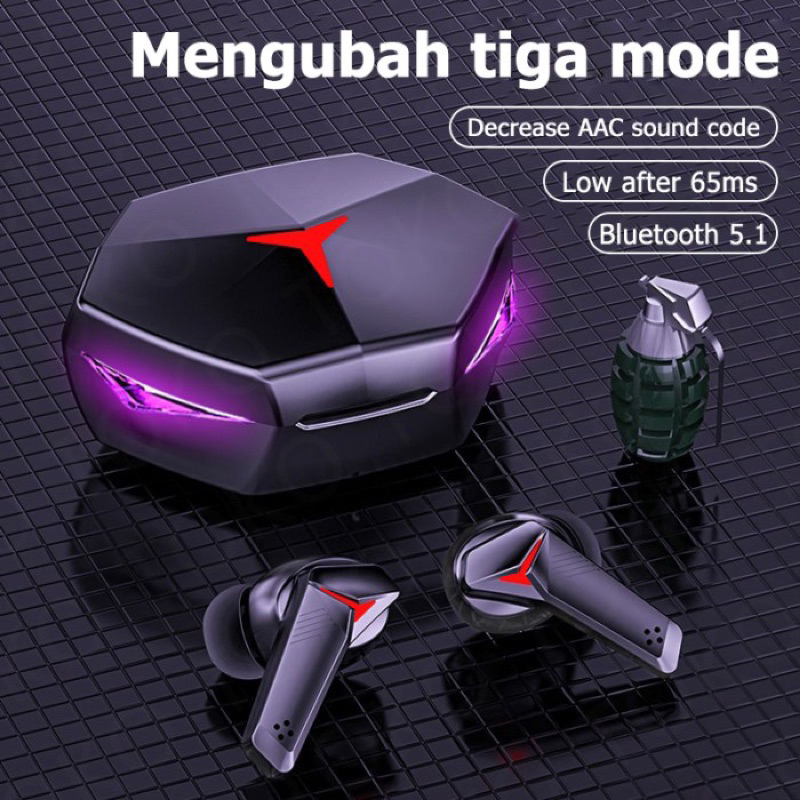 T33 Baru TWS Wireless Gaming Headset Bluetooth Earphone - T33