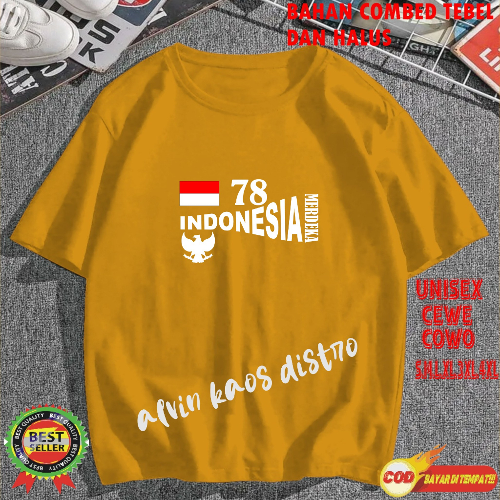 Beli 10 Pc Gratis 1 Pc Hut RI 78 Kaos Terlaris 17 Agustus 1945 78 Kemerdekaan Indonesia Kaos Merah Putih Hitam Kaos Cewek Cowok Anak02