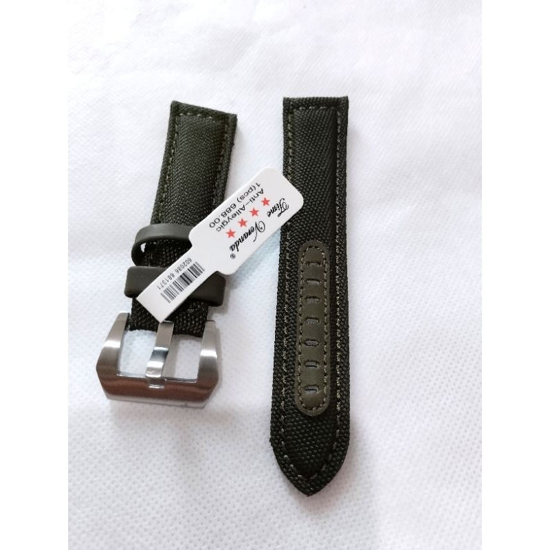 tali jam tangan hijau army 22mm kanvas tebal