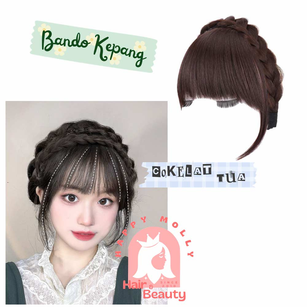 Bando Kepang Poni Natural - Fashion Rambut Wanita Korea Wig W8187 ( Group )