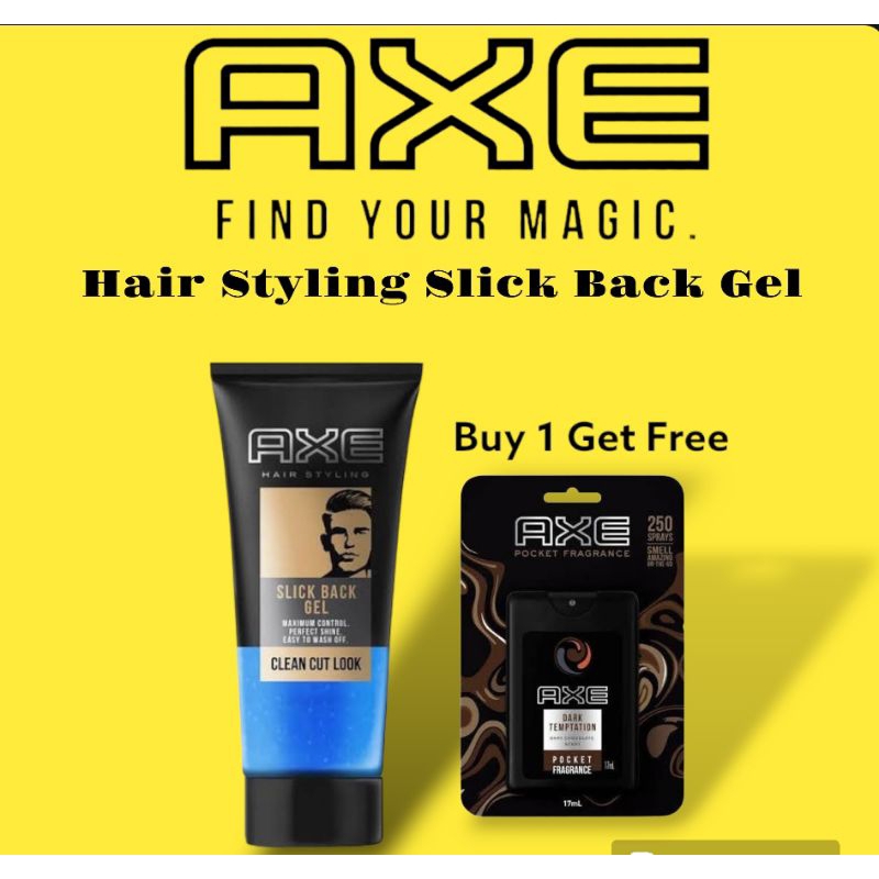 BUY 1 GET FREE AXE HAIR STYLING GEL SLICK BACK GEL 75gr AXE PARFUM SAKU
