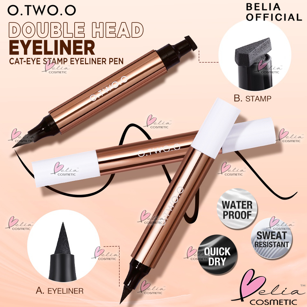 ❤ BELIA ❤ O.TWO.O Miraculous Cat Eye Stamp Eyeliner Pen Black Double Head Waterproof Eyeliner Pencil Eye Makeup