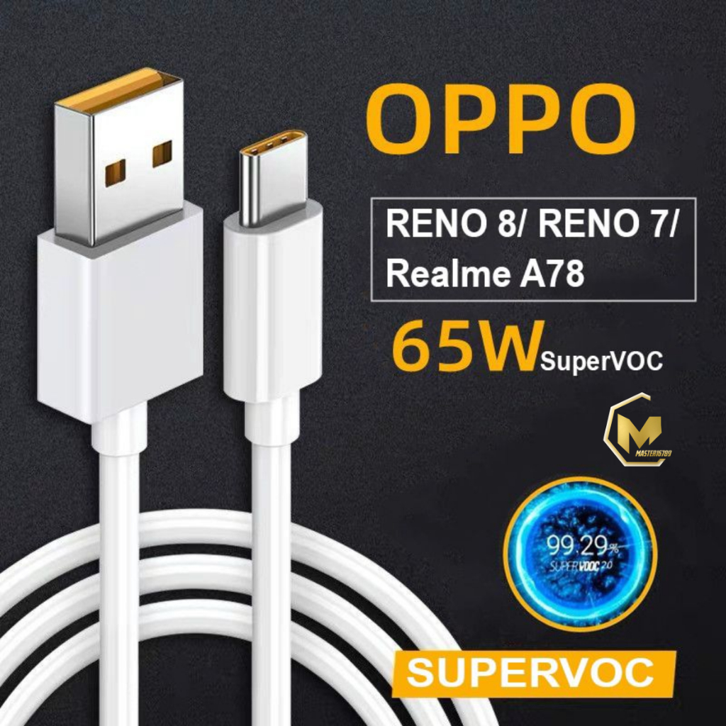 Kabel cable data original 100% OPPO RENO 8 SUPER VOOC pengisian  super cepat FOR oppo RENO 8 8Z RENO 8T RENO 7 7pro 6 5 5pro 4 4f 3 3pro 2 2f a17 a17k a57 2022 a78 a96 a5 2020 a9 2020 MA4405