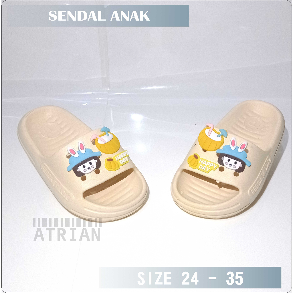 SENDAL SELOP ANAK PEREMPUAN BERMOTIF / SENDAL ANAK PEREMPUAN MOTIF TERBARU