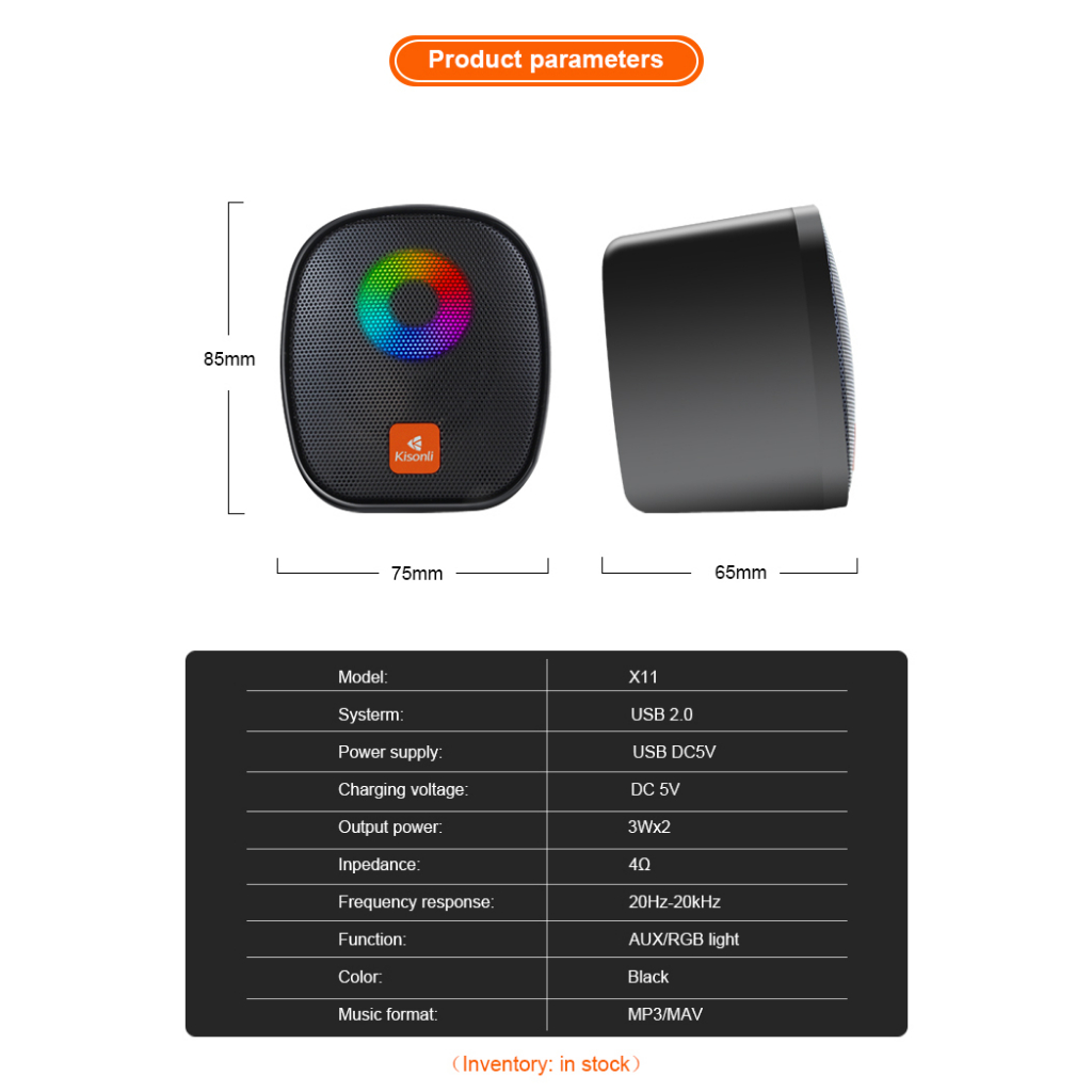 Speaker Komputer X11 Kisonli Multimedia 2.0 Lampu RGB - XOBOX