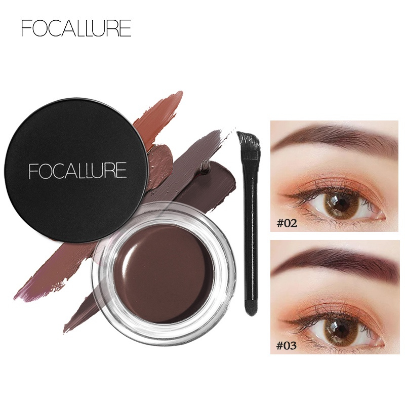 FOCALLURE Waterproof Eyebrow Gel Alis Cream Pensil Alis Sikat Alis Tahan Air Tahan Lama Tahan Lama