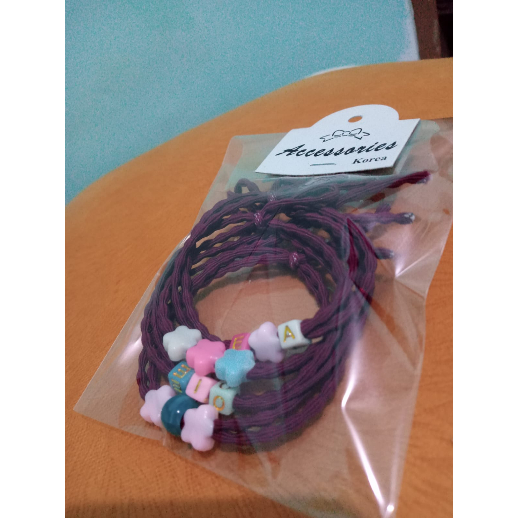 IKAT RAMBUT KOREA 3 PCS Ikat Rambut Juga Bisa Jadi Gelang Unyu-Unyu Cantik Menawan Mewah Dengan Clay