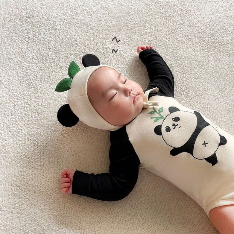 BABY K2 - jumper longsleeve panda + topi kode 00333