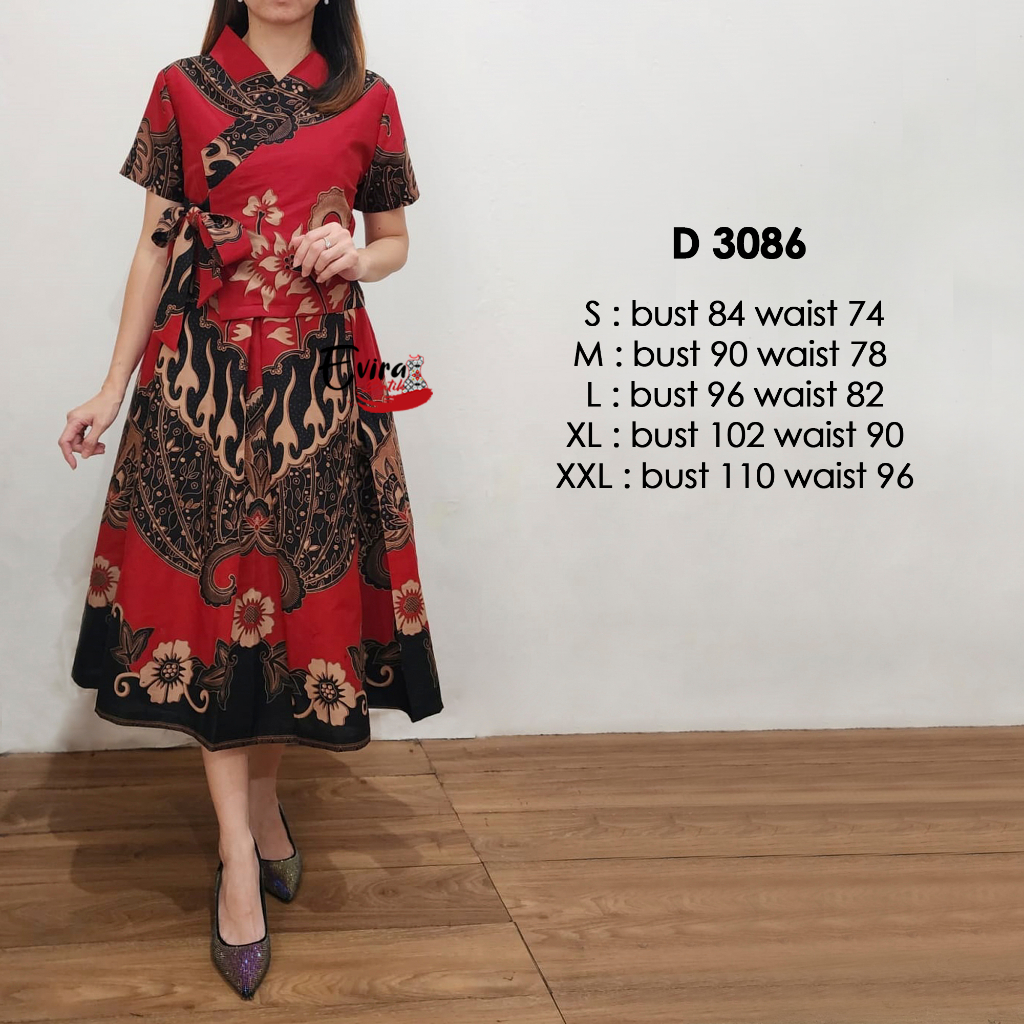 Dress Batik D 3086 / Dress Batik Modern / Dress Batik Kondangan / Dress Batik Set Family / Dress Bat