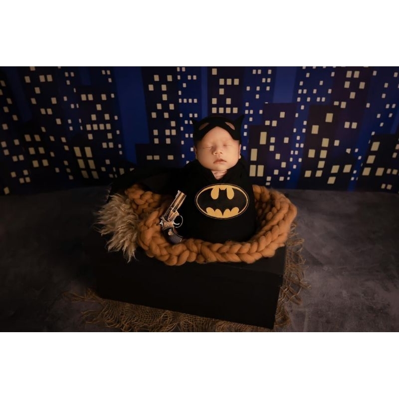 Batman Superman cosplay superhero properti foto bayi newborn