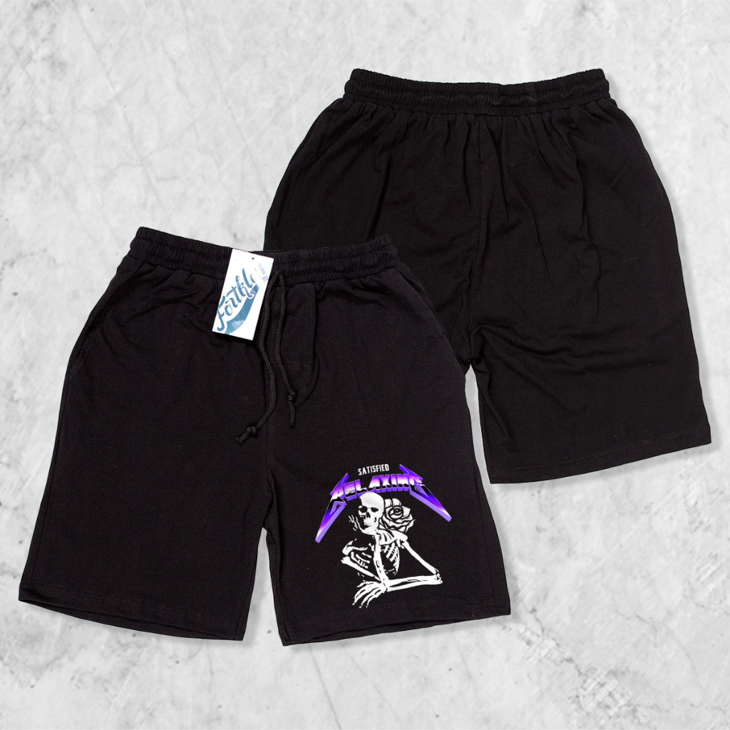 Hipnop SATIS Celana Pendek Combed Olahraga Pria Wanita Running Gym Sport Kolor Katun Combed Motif