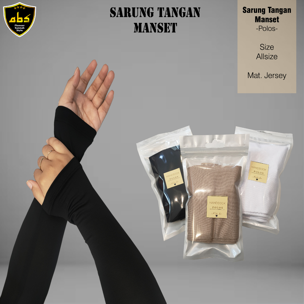 Sarung Tangan Manset Handsock Polos Jempol Curly Warna Perlengkapan Haji Umroh Wanita Muslimah