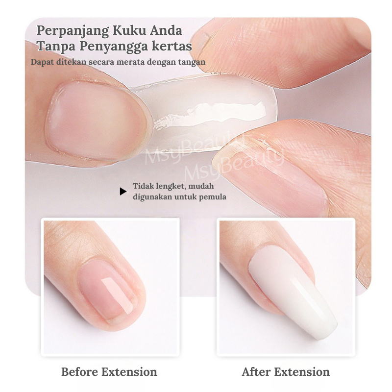 MSY Monja Nail Art Extension 15ml Anti Lengket/Solid Extension Nail Gel Hard Gel Builder/ 3D Gel/Multifungsi Gel