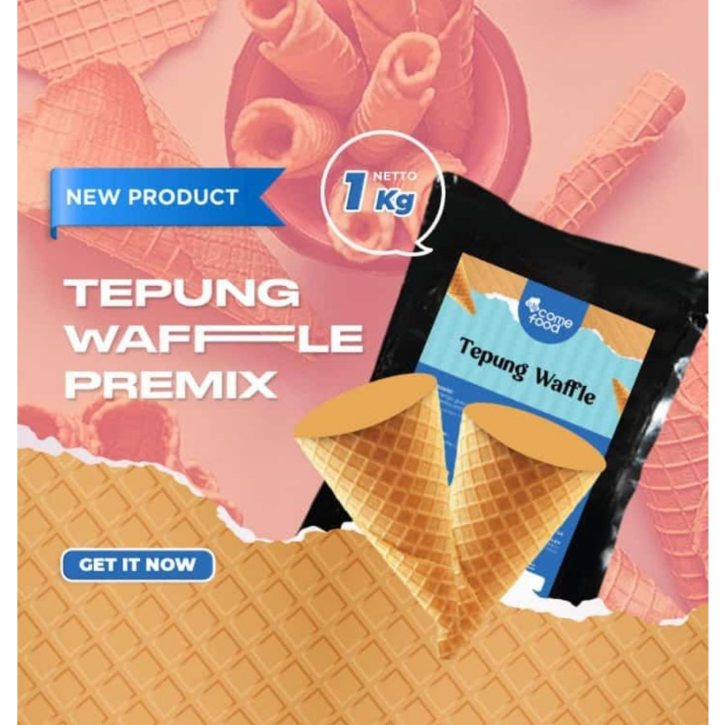 

Premix waffle cone powder 1kg cone es krim tepung waffle premix 1kg