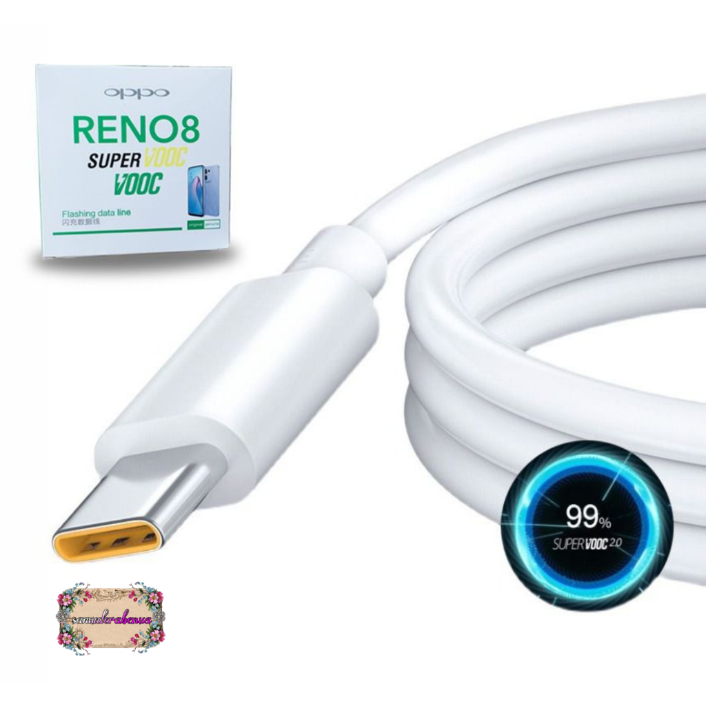 Kabel cable data original 100% OPPO RENO 8 SUPER VOOC pengisian  super cepat FOR oppo RENO 8 8Z RENO 8T RENO 7 7pro 6 5 5pro 4 4f 3 3pro 2 2f a17 a17k a57 2022 a78 a96 a5 2020 a9 2020 SB5385