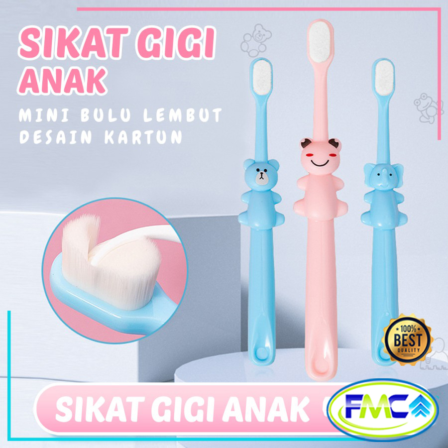 Sikat Gigi Anak 4in1 Karakter Lucu Hewan Laki Perempuan Tooth Brush Pembersih Gosok Gigi