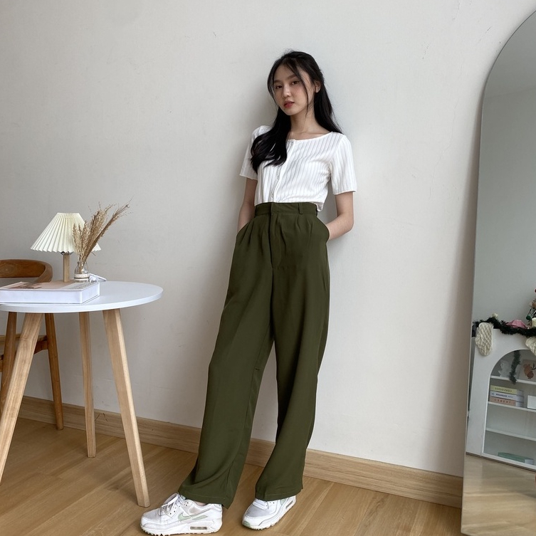 Ambery Formal Pants - Celana High Waist - Celana Panjang Wanita - Celana Anti Kusut - Celana Korea Wanita - Celana Formal / Casual