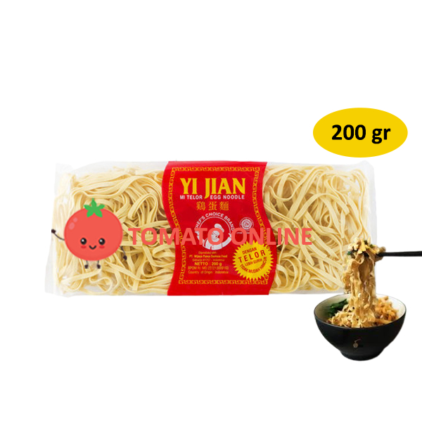 Yi Jian / Mie Telur Egg Noodle Lebar Besar Tipe W / 200 gr 200gr gram