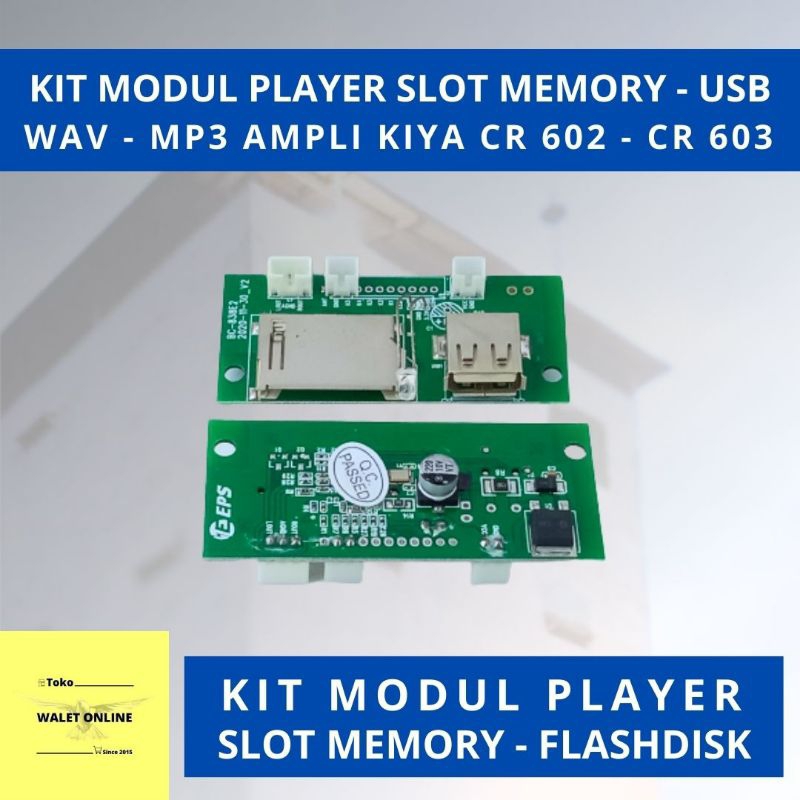 KIT MODUL PLAYER SLOT MP3 AMPLI KIYA CR 602 603 CR602 CR603 AMPLIFIER WALET USB FLASHDISK MEMORY SD