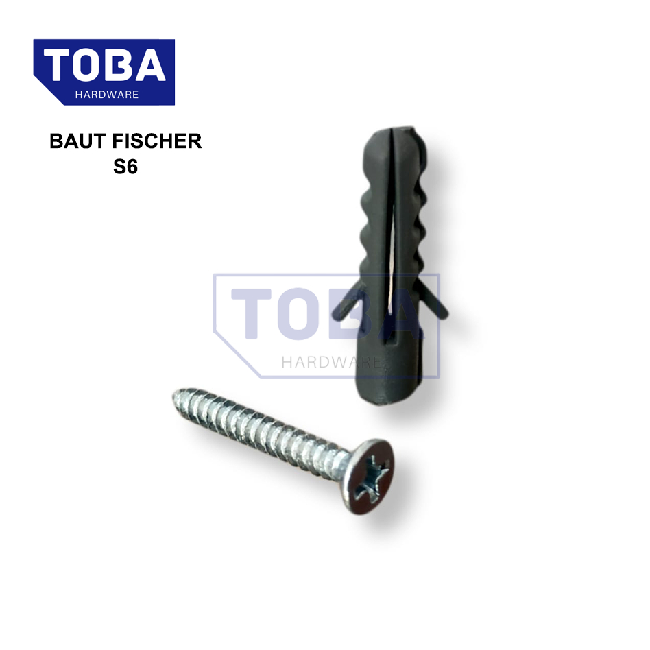 TOBA Baut Fiser / Fisher Skrup 1 Set Fiser dan Skrup / Baut S6