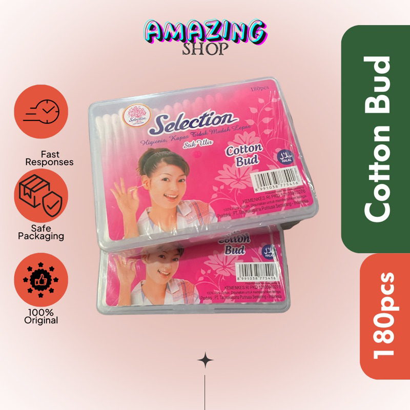 Cotton Bud Selection - Selection Cotton Bud 180pcs + Box Case