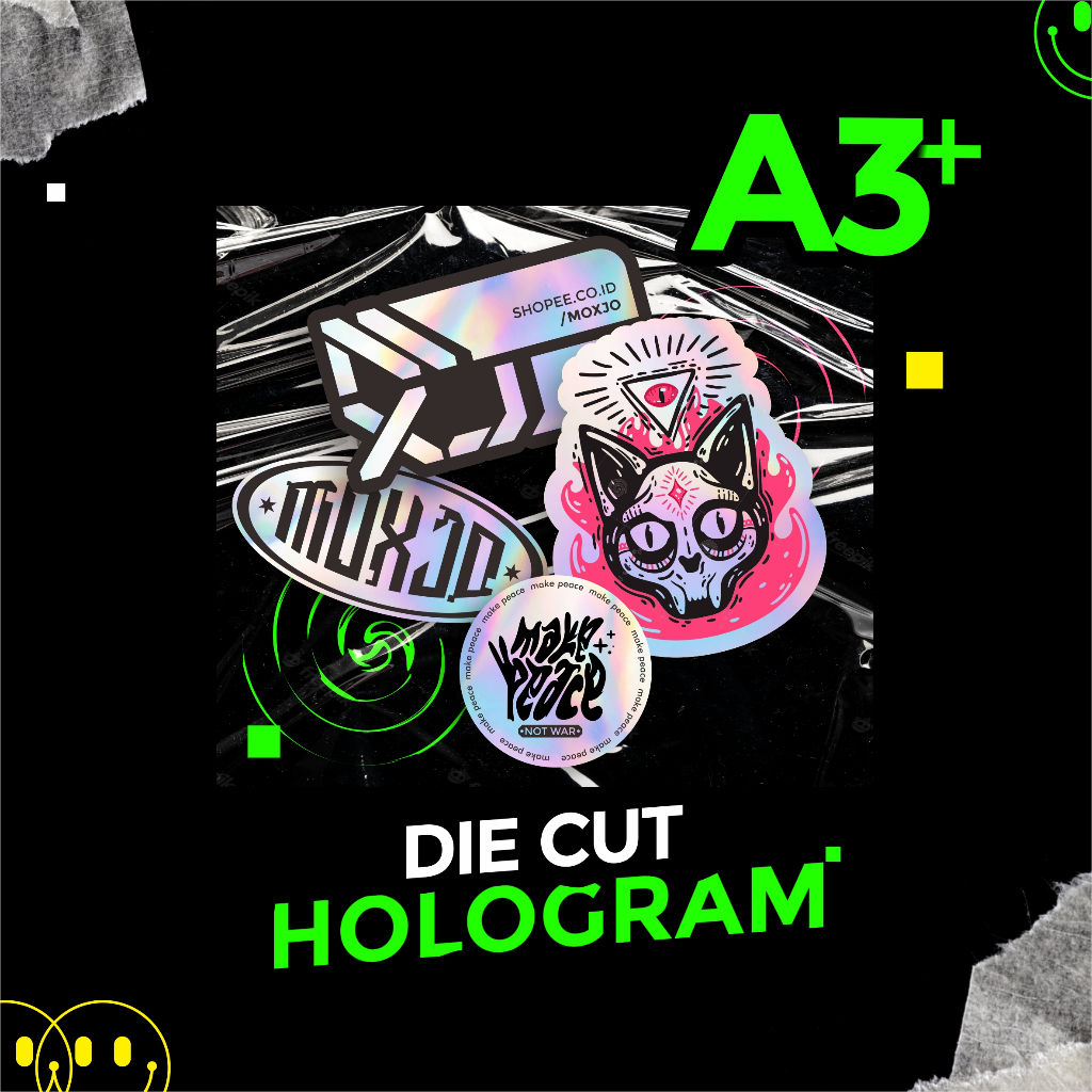

CETAK LABEL STICKER HOLOGRAM POTONG PUTUS UKURAN DAN DESAIN CUSTOM ANTI AIR