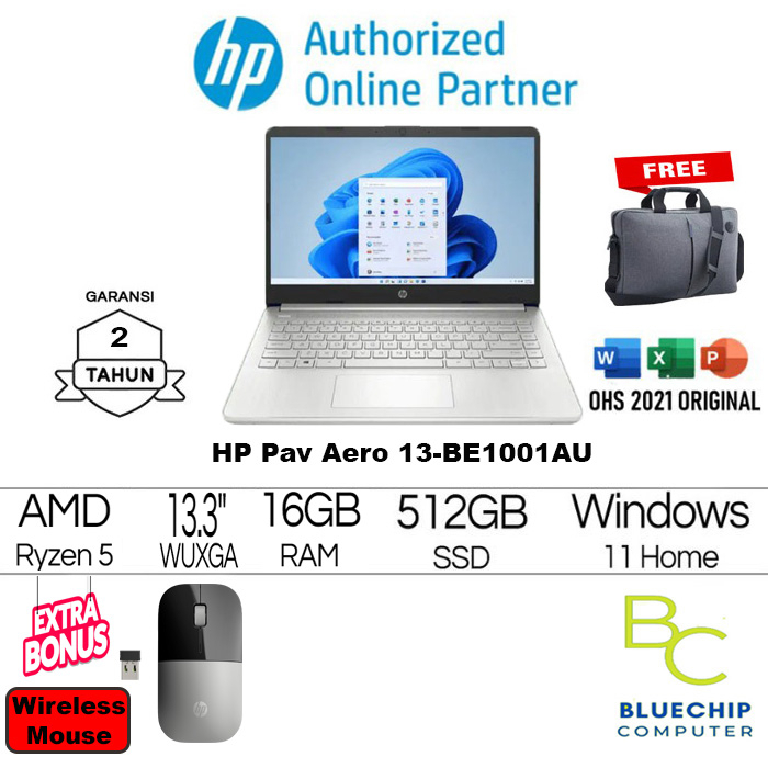 LAPTOP HP Pav Aero 13-be1001AU-Ryzen5-5625U 16GB 512GB 13"W11H