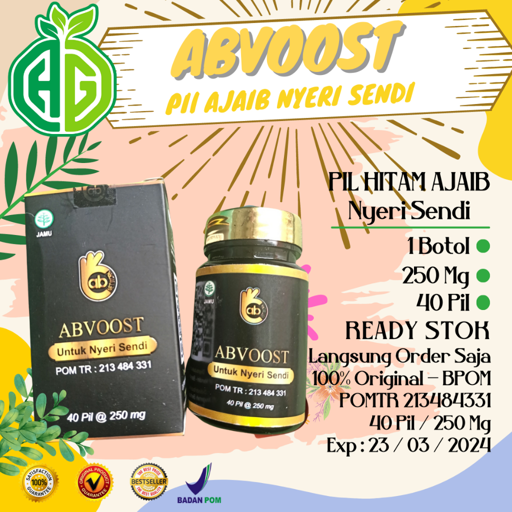 ABVOOST PIL HITAM AJAIB / BIO VOOST / NEO BOOST - 1 Botol isi 40 PIL ORIGINAL AB3