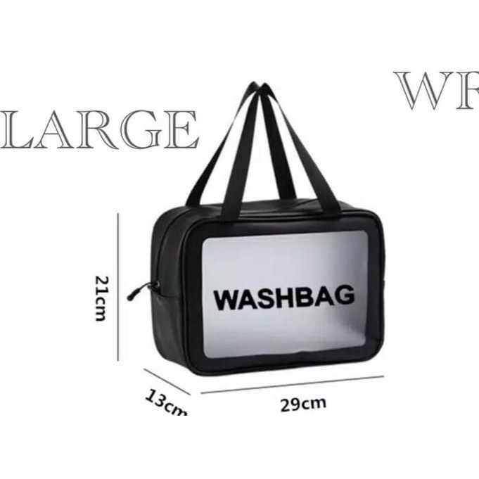JM Tas Kosmetik Washbag Toiletry - Pouch Make-Up Travel Transparan Waterproof / Wash bag Organizer