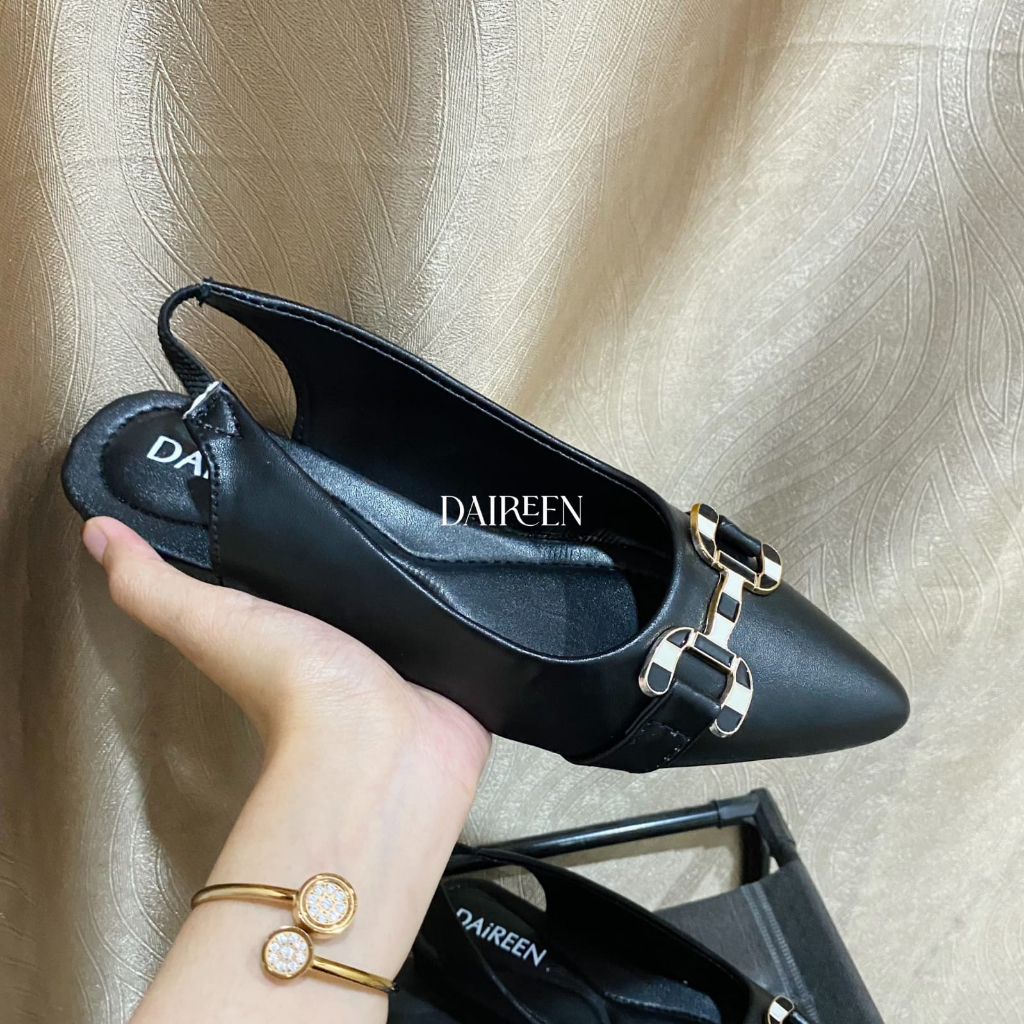 Dinda - sepatu wanita slip on flatshoes Torune warna hitam  ukuran 37-43