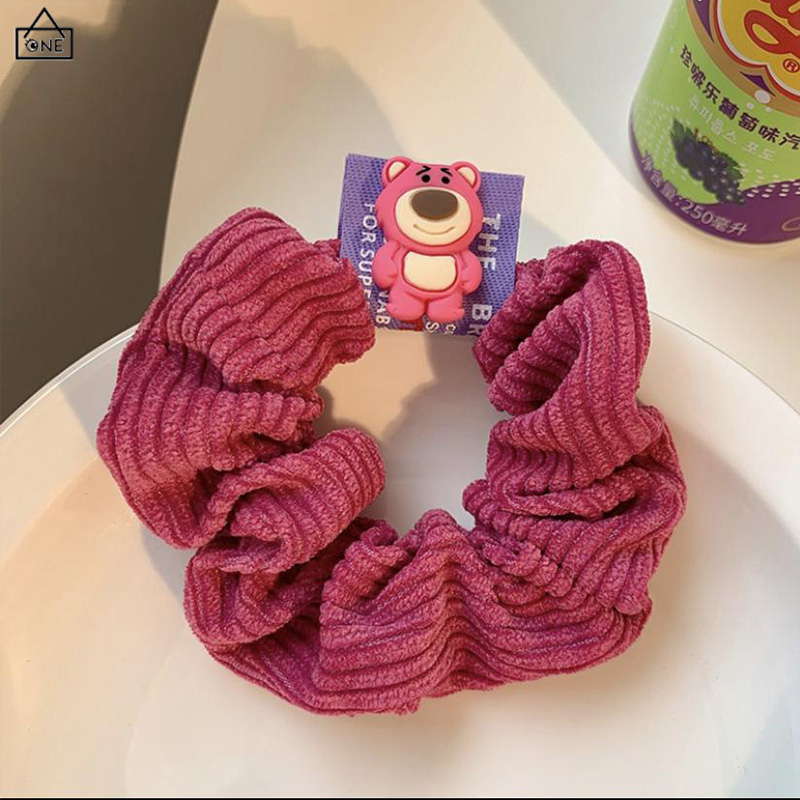 COD❤️Ikat Rambut Lotso Bear Lucu Korea Beruang Stroberi Tali Rambut Mewah Cuci Muka Wanita Hiasan Kepala Jepit Rambut