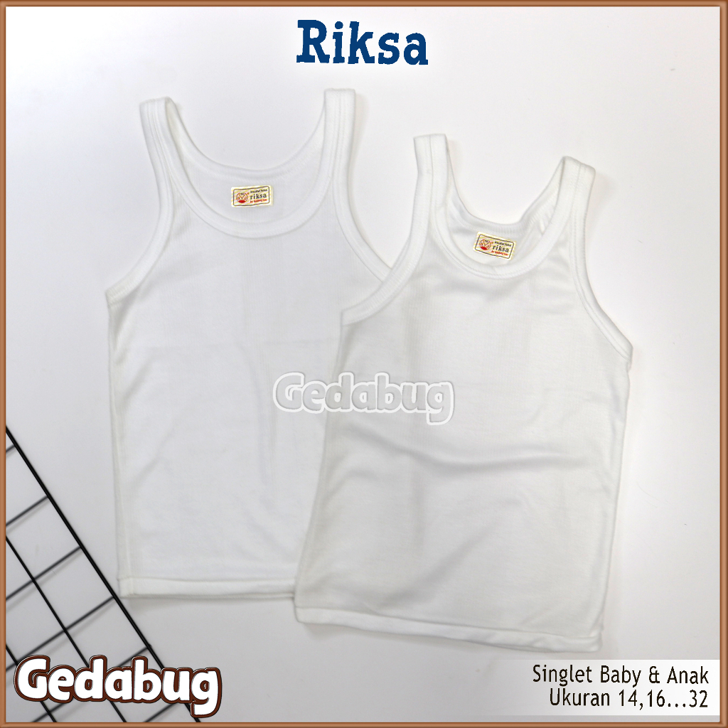 6 Pcs - Singlet Kaos Dalam Anak RIKSA | Singlet Anak warna dasar Teksture Salur | Gedabug