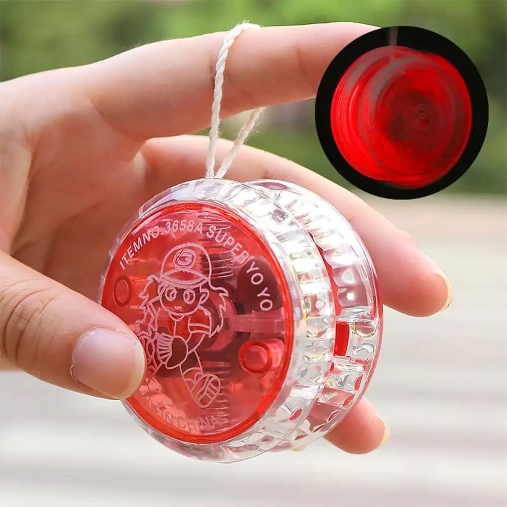 VS BG - Bola YoYo Magic Bulat Bahan Plastik Ukuran 2.2x1.3&quot; + Lampu Colorful untuk Anak/Dewasa