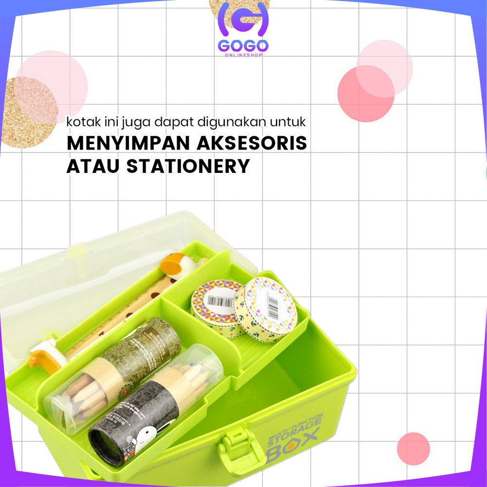 GOGO-C831 Tempat Kotak Penyimpanan Box Perhiasan Serbaguna Kotak Obat Tool Box / Kotak Mainan Perkakas Box Organizer Storage