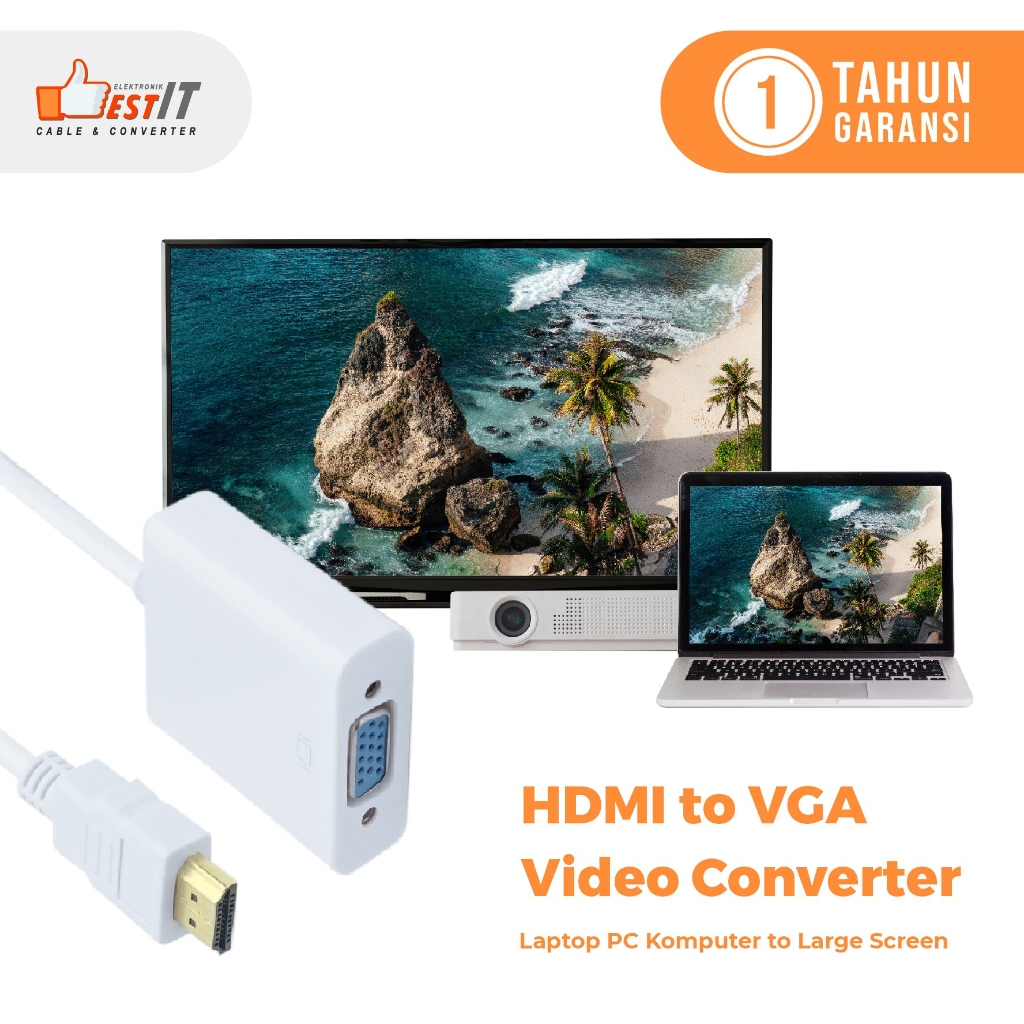 HDMI to VGA Converter Kabel NYK Original