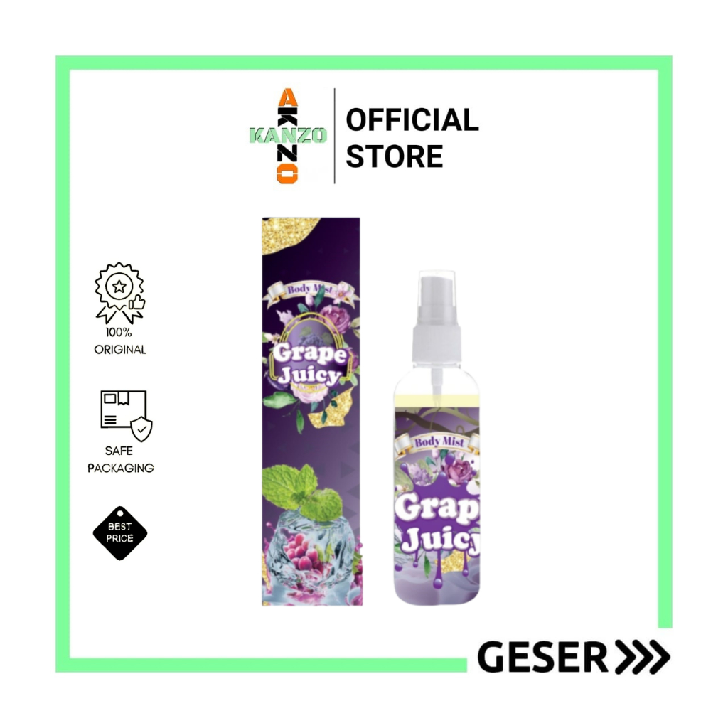 Kanzo - Parfum Body Mist Grape Juicy 100ml Premium / Body Mist Grape Juicy 100ml Best Seller / Parfum Wanita Wangi Tahan Lama