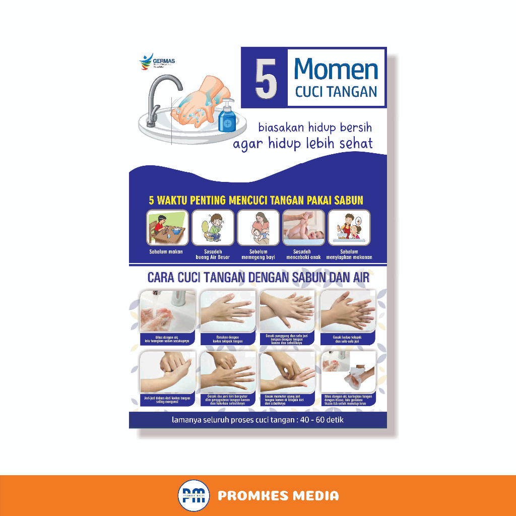 

Poster Kesehatan, Poster Cuci Tangan Pakai Sabun, CTPS, Rumah Tangga, CTPS Umum