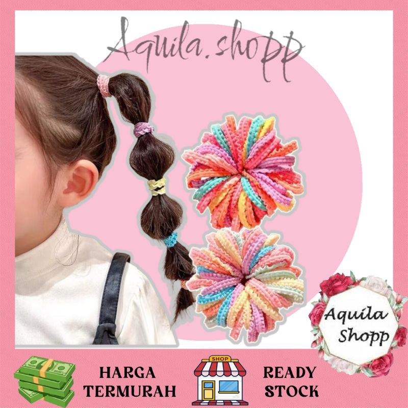 IKAT RAMBUT MAKARON/KARET IKAT RAMBUT KAIN ANAK WARNA MAKARON/KUNCIRAN ELASTIS KID HAIRTIE