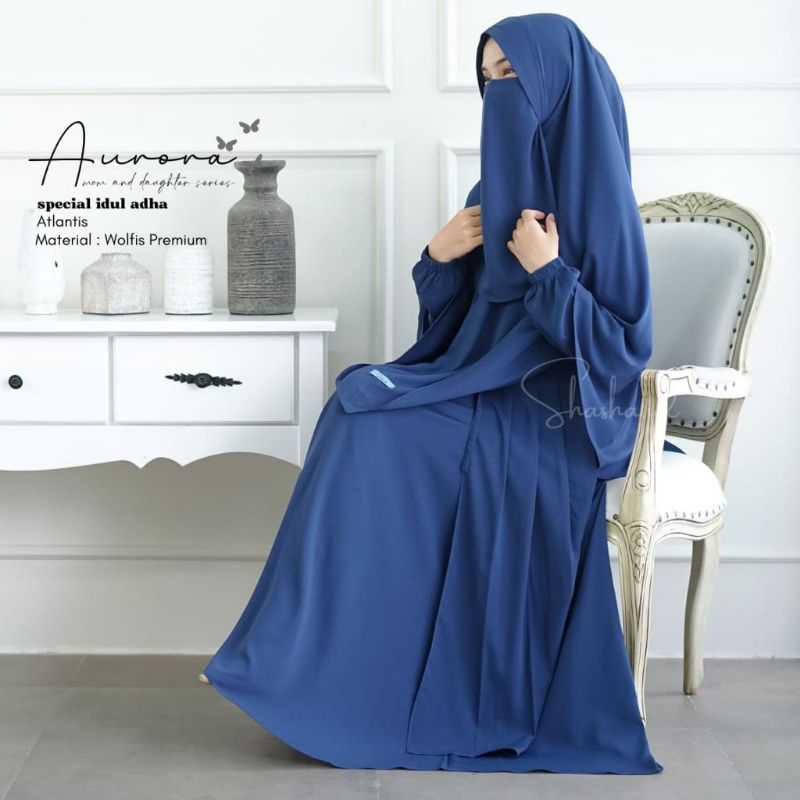 Aurora Set by Shahia Syari  | Gamis Set Syari Cadar Premium Murah | Gamis Premium Layer anti UV