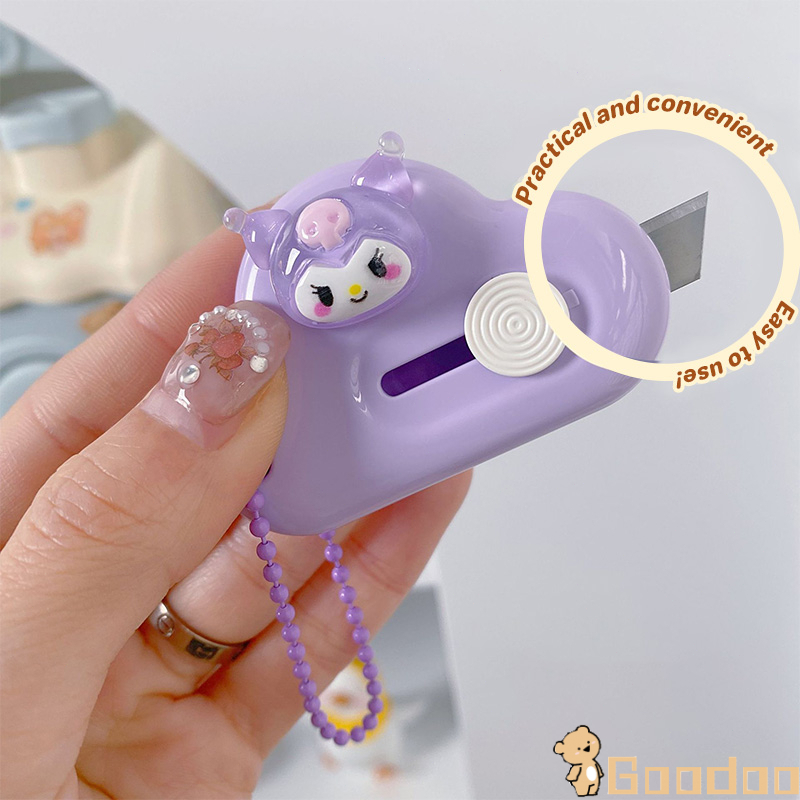 Mini Cutter Karakter Lucu Sanrio Kuromi Melody Portable  Paper Cutter Pisau Cutter Alat Tulis-Doo