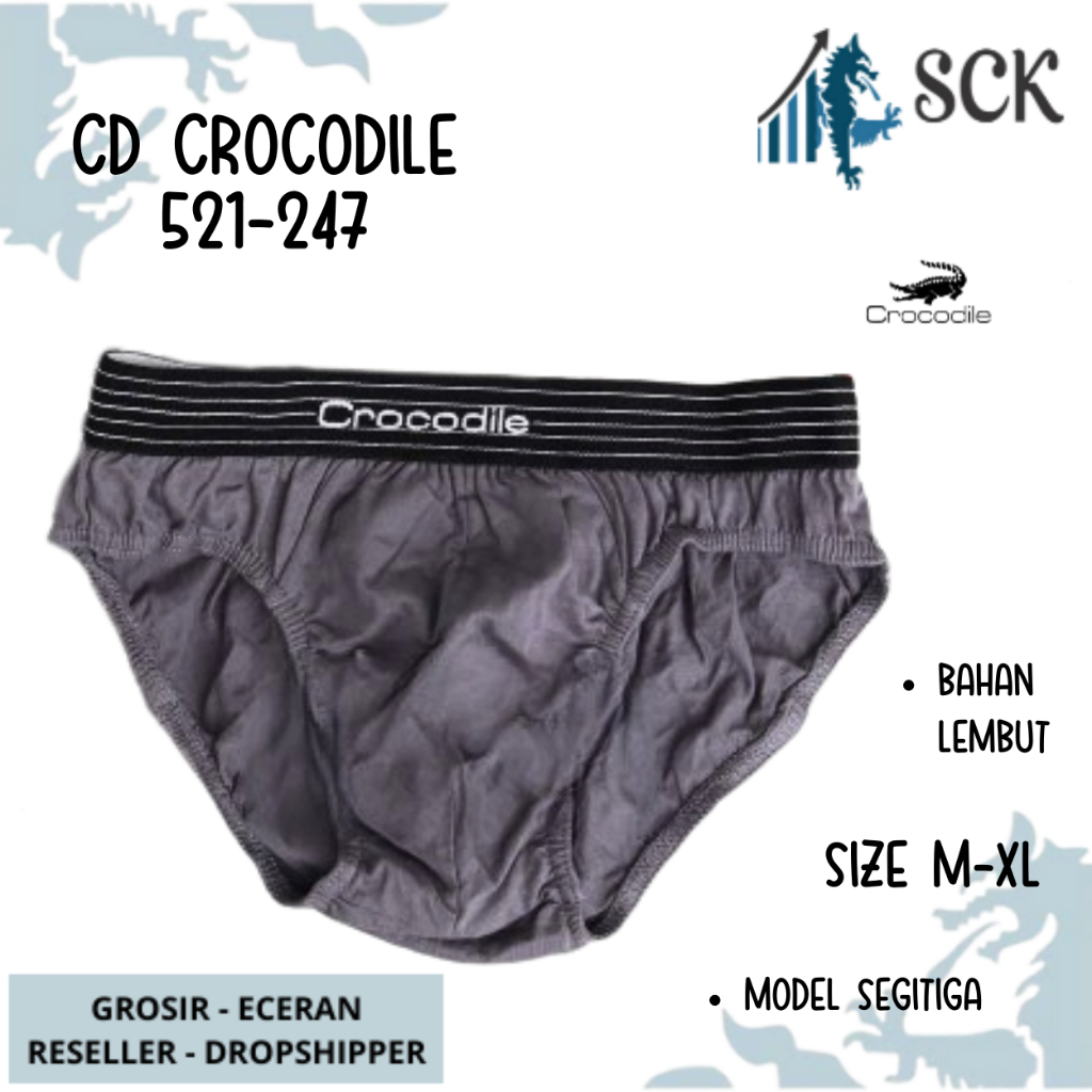 [ISI 3] CD Pria CROCODILE 521-247 Pinggang Karet Boxer / CD Cowok PAKAIAN DALAM Pria - sckmenwear GROSIR